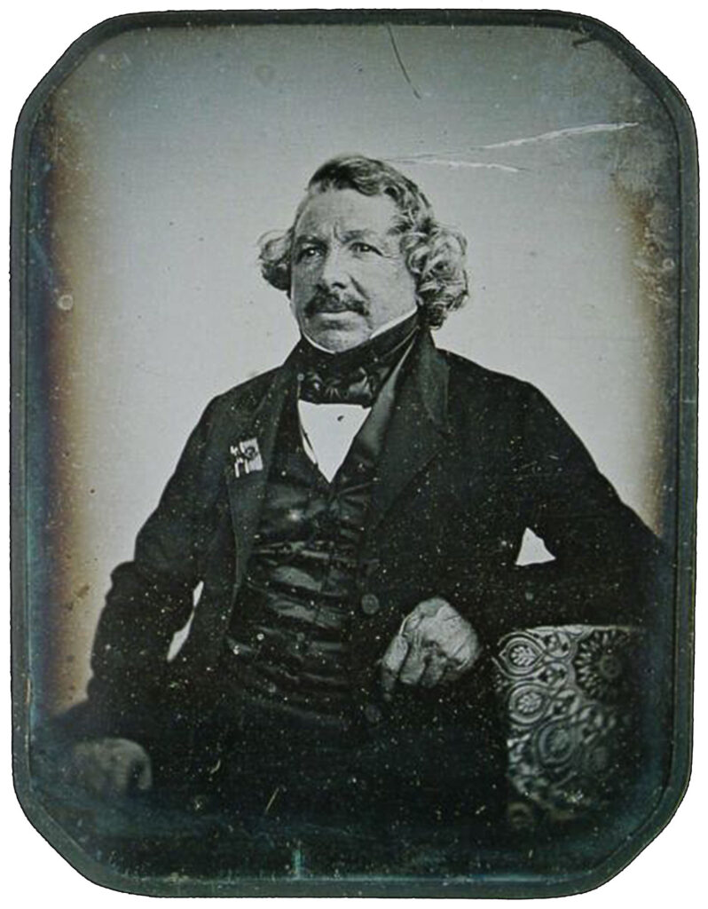 Louis Daguerre — автор первой реально применимой технологии фотографии, дагеротипный снимок